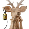 Tischleuchte „Lady Deer“ – Hirsch-Dame aus Kunstharz, 46 cm