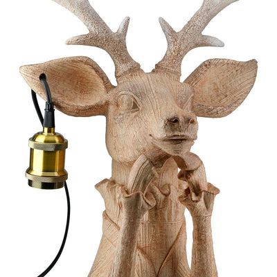 Tischleuchte „Lady Deer“ – Hirsch-Dame aus Kunstharz, 46 cm