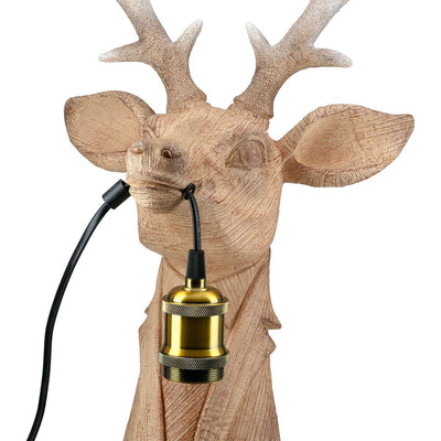 Tischleuchte „Gentleman Deer“ – Hirschfigur aus Kunstharz, 45 cm