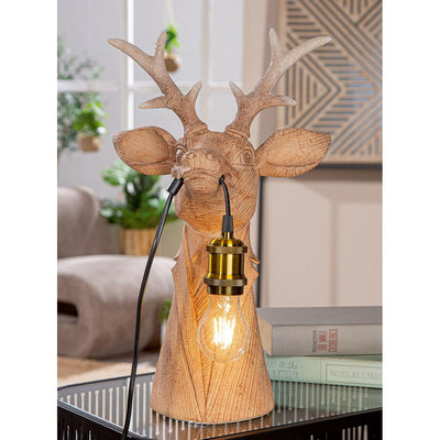 Tischleuchte „Gentleman Deer“ – Hirschfigur aus Kunstharz, 45 cm