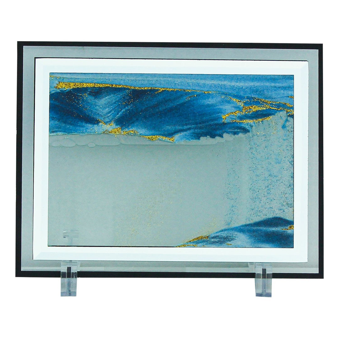 Sandbild Blue Horizon – dekoratives Sandbild mit fließender Sandkunst