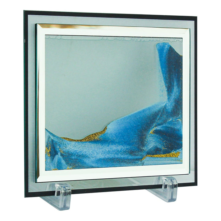 Sandbild Blue Horizon – dekoratives Sandbild mit fließender Sandkunst