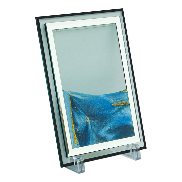 Sandbild Blue Horizon – dekoratives Sandbild mit fließender Sandkunst
