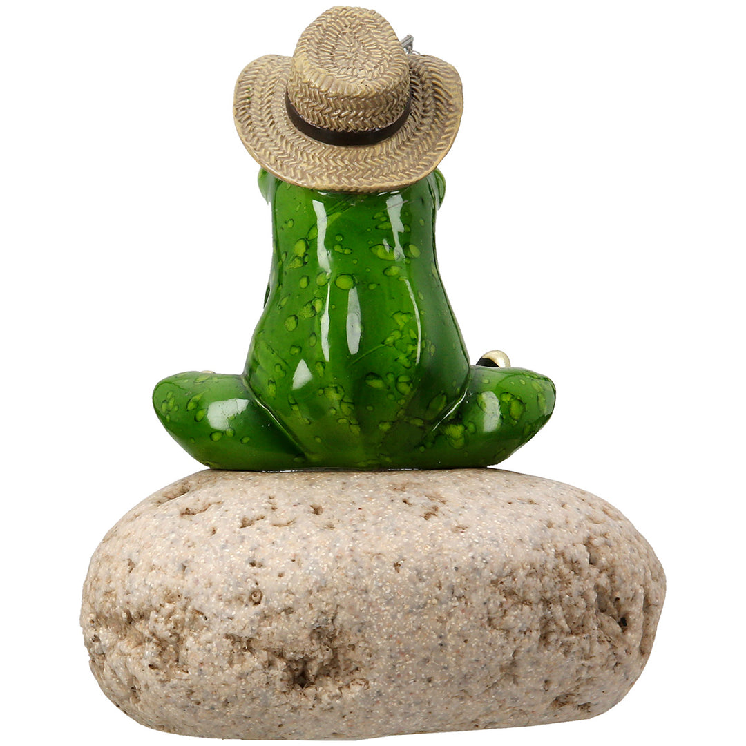 Dekofigur Frosch beim Angeln