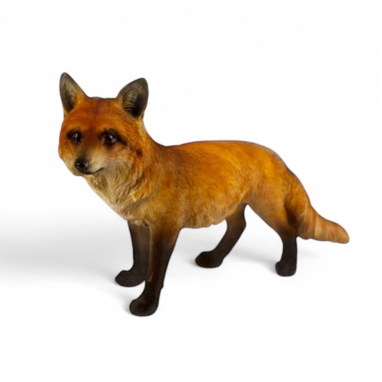Fuchs Figur stehend aus Kunstharz – naturgetreue Tierfigur für Garten und Wohnraum, 52 cm