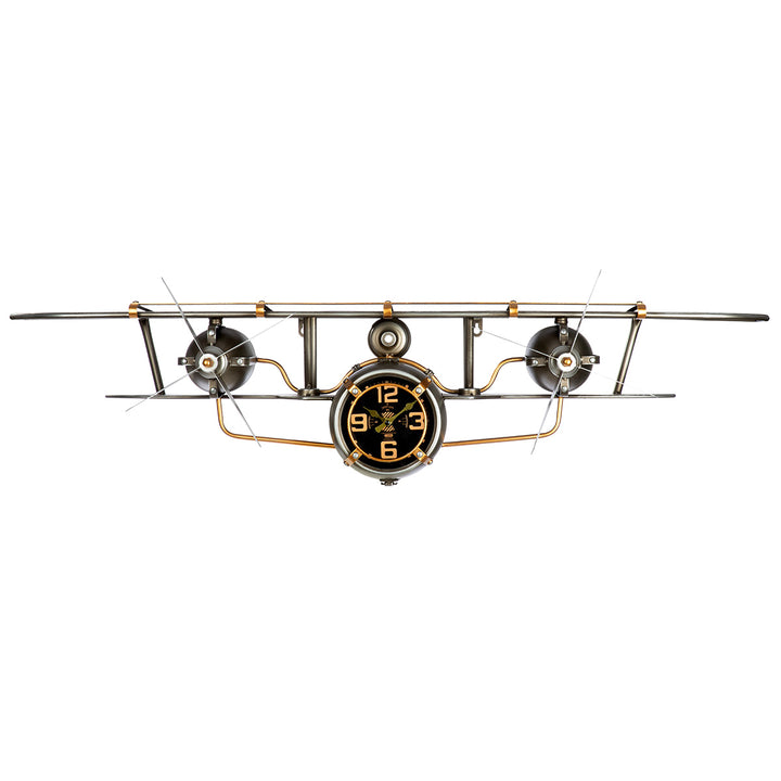 Wanduhr Flugzeug – außergewöhnliche Metall Wanduhr im Vintage Flugzeug Design
