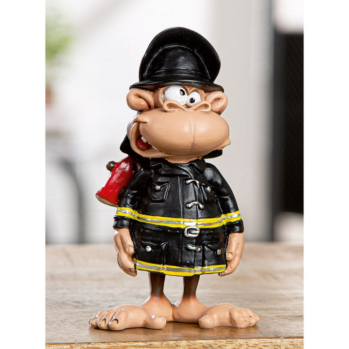 Dekofigur Affe als Feuerwehrmann