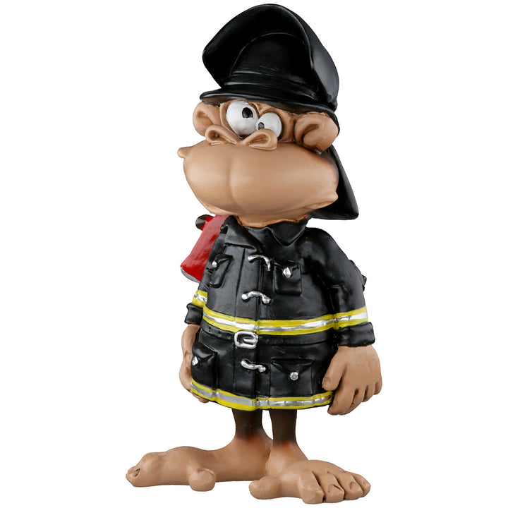 Dekofigur Affe als Feuerwehrmann