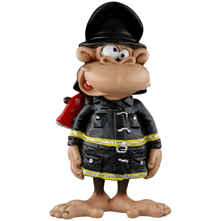 Dekofigur Affe als Feuerwehrmann