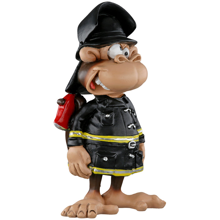 Dekofigur Affe als Feuerwehrmann