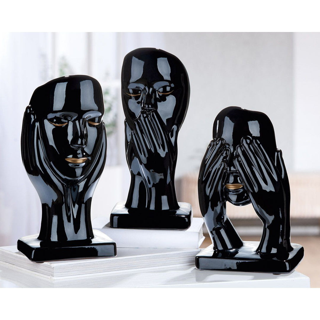Figuren Set Nicht hören, Nicht reden, Nicht sehen – stilvolle Symbolik in modernem Design