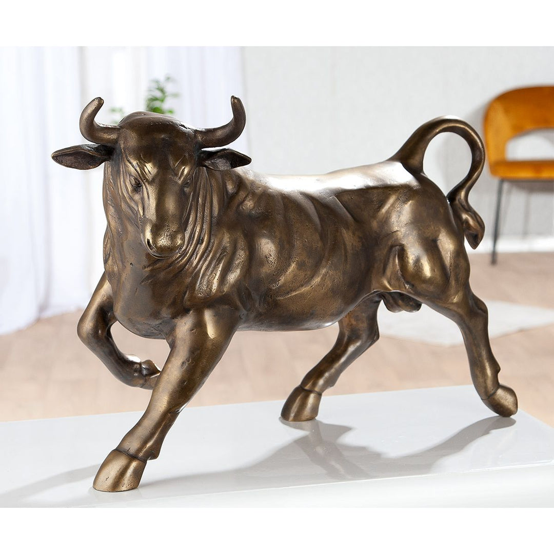 Figur Stier Bull – dekorative Stierfigur aus Aluminium in Bronzeoptik