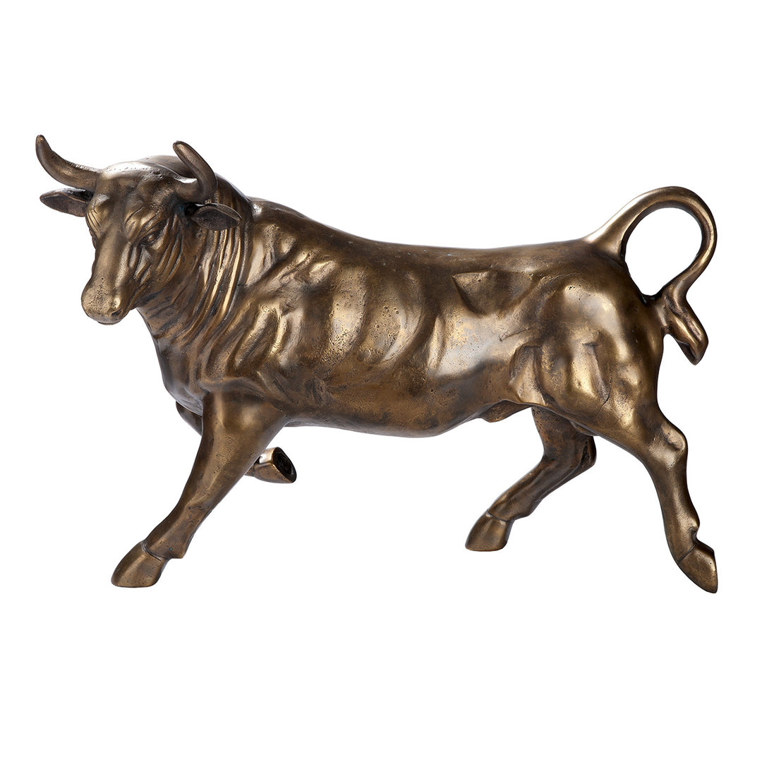 Figur Stier Bull – dekorative Stierfigur aus Aluminium in Bronzeoptik