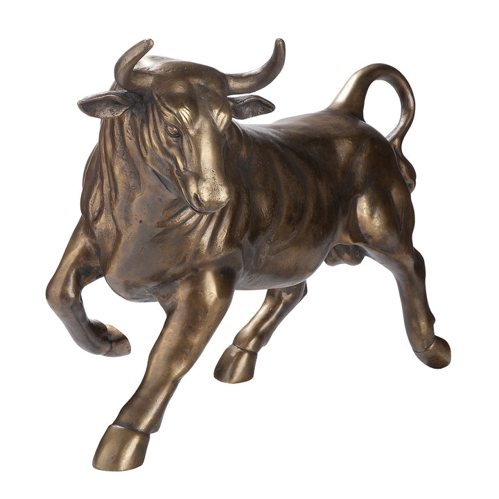 Figur Stier Bull – dekorative Stierfigur aus Aluminium in Bronzeoptik