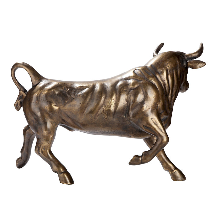 Figur Stier Bull – dekorative Stierfigur aus Aluminium in Bronzeoptik