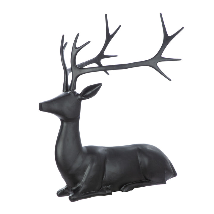 Figur Hirsch Ciervo – dekorative Hirschfigur aus Aluminium in Schwarz