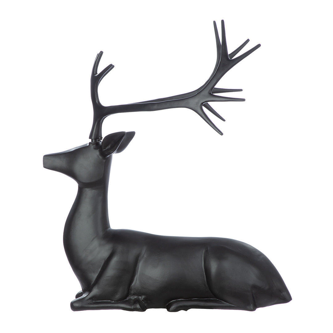 Figur Hirsch Ciervo – dekorative Hirschfigur aus Aluminium in Schwarz