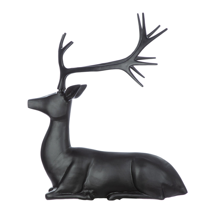 Figur Hirsch Ciervo – dekorative Hirschfigur aus Aluminium in Schwarz