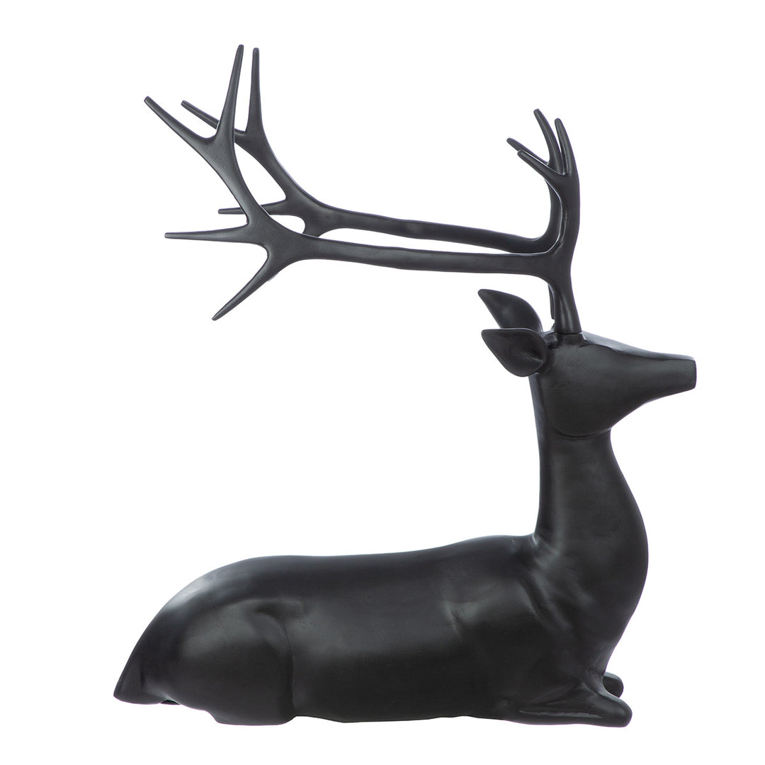 Figur Hirsch Ciervo – dekorative Hirschfigur aus Aluminium in Schwarz