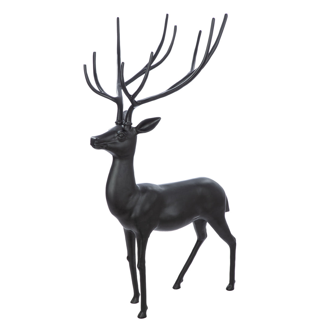 Figur Hirsch Ciervo – dekorative Hirschfigur aus Aluminium in Schwarz