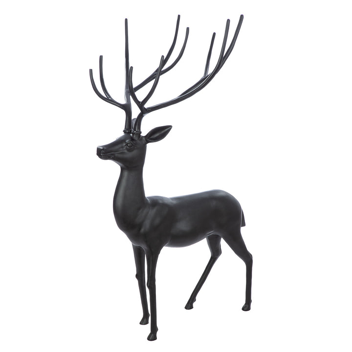 Figur Hirsch Ciervo – dekorative Hirschfigur aus Aluminium in Schwarz