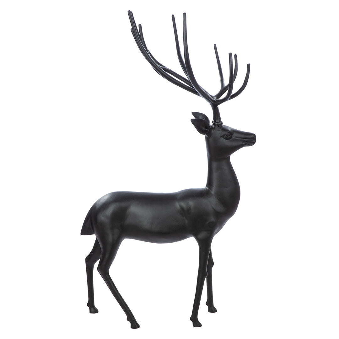 Figur Hirsch Ciervo – dekorative Hirschfigur aus Aluminium in Schwarz