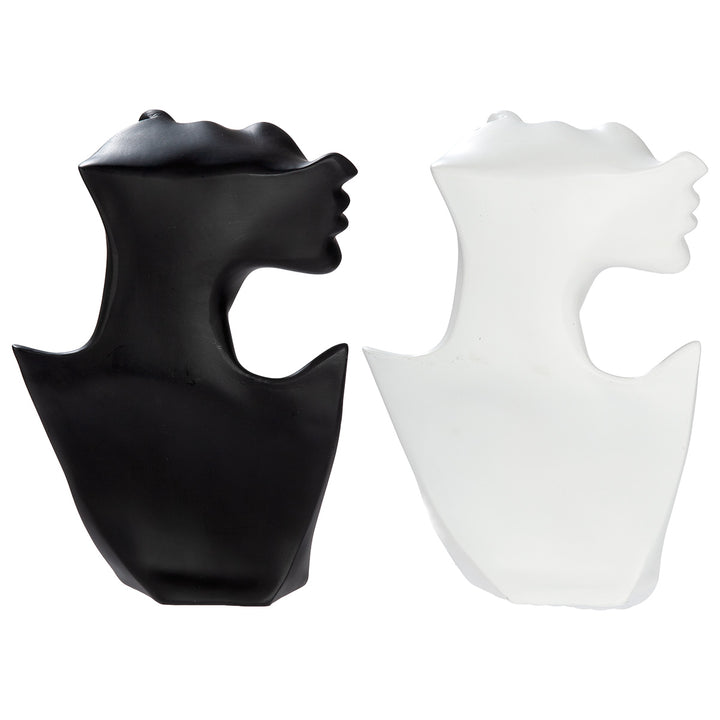 Figur Büste Cleo – modernes 2er Set Deko Büsten in Schwarz und Weiß