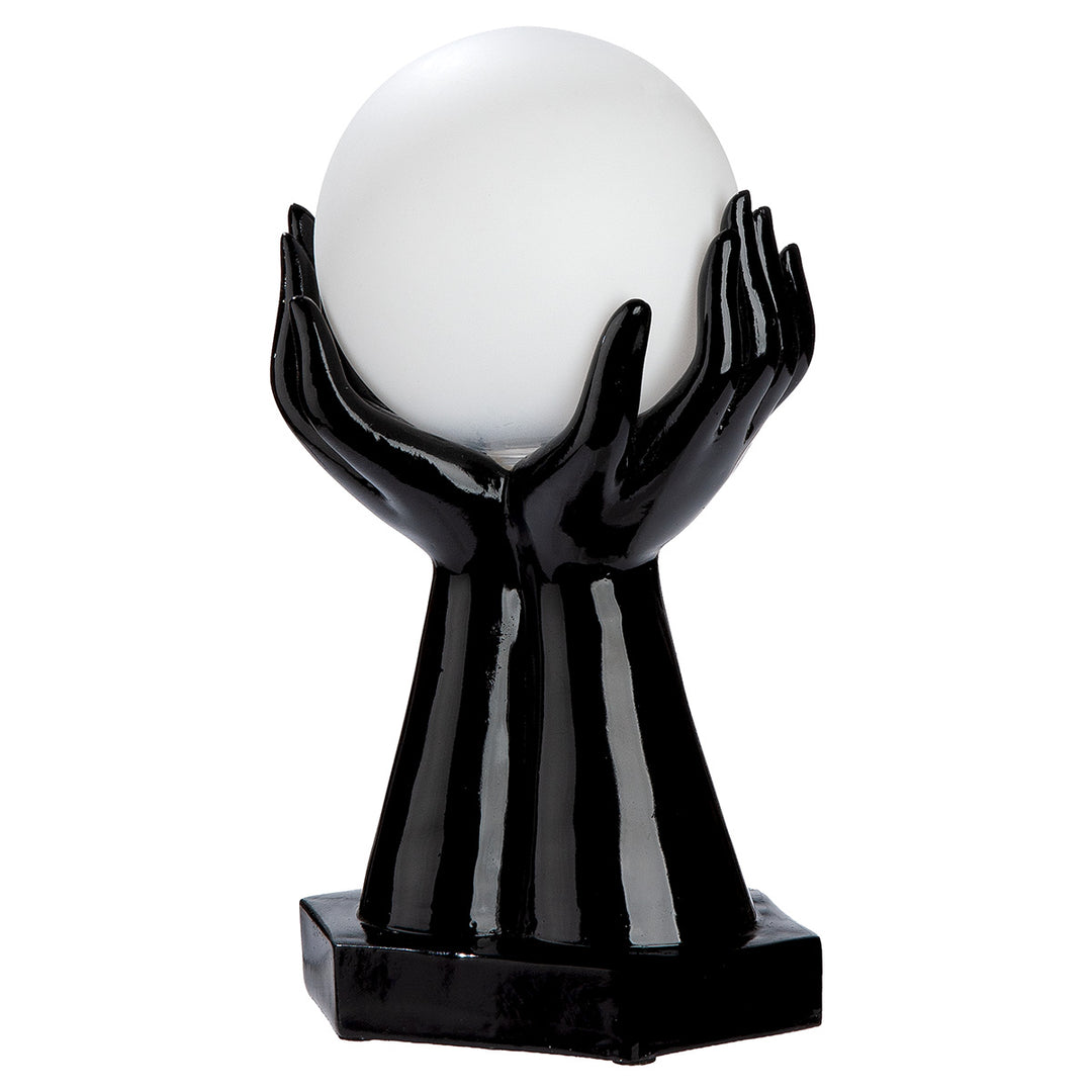 Tischleuchte LED Hände „Cleo“ 2er Set dekorative Design Lampen in Schwarz und Weiß mit Kugellicht