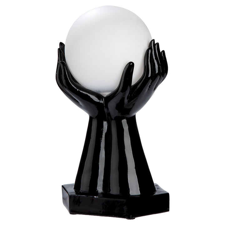 Tischleuchte LED Hände „Cleo“ 2er Set dekorative Design Lampen in Schwarz und Weiß mit Kugellicht