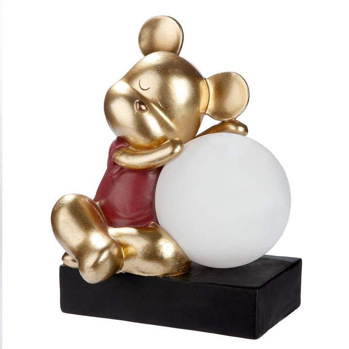Tischleuchte LED Bär „Helen“ dekorative Design Lampe in Gold mit Kugellicht