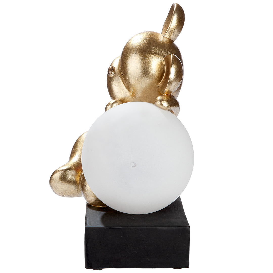 Tischleuchte LED Bär „Helen“ dekorative Design Lampe in Gold mit Kugellicht