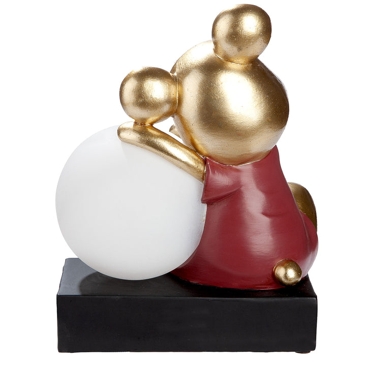 Tischleuchte LED Bär „Helen“ dekorative Design Lampe in Gold mit Kugellicht