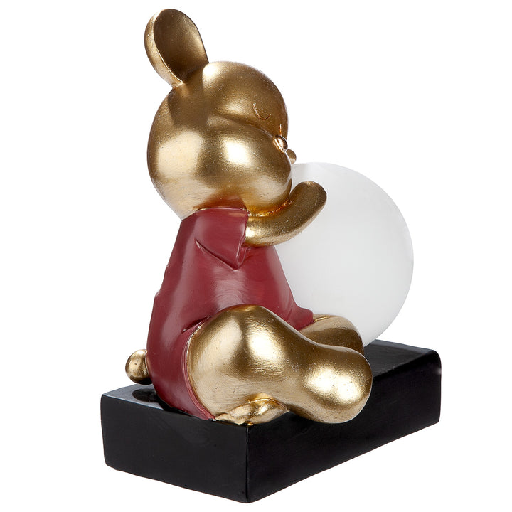 Tischleuchte LED Bär „Helen“ dekorative Design Lampe in Gold mit Kugellicht