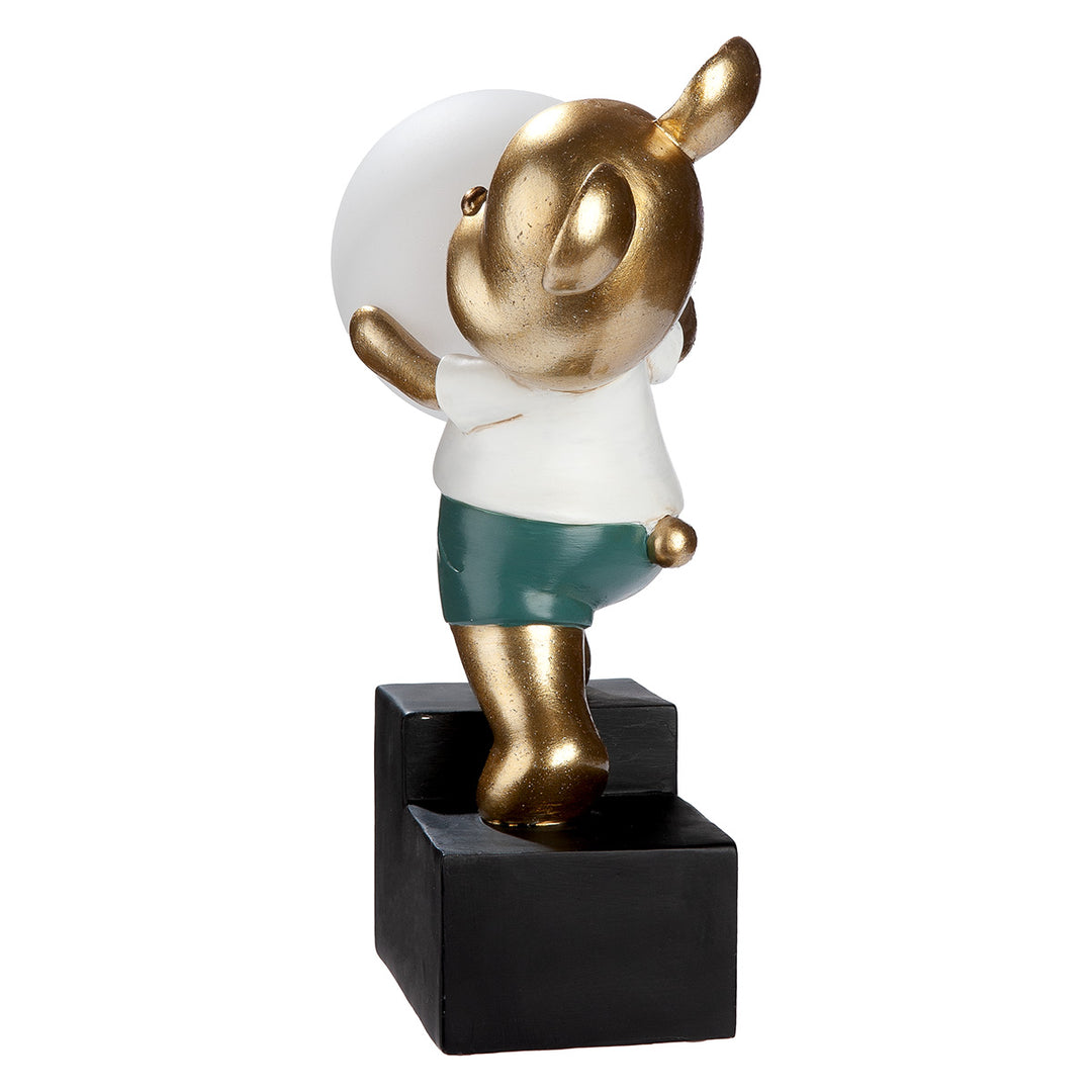 Tischleuchte (LED) Bär „Howard“ – dekorative Design Lampe in Gold mit Kugellicht