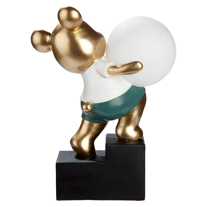 Tischleuchte (LED) Bär „Howard“ – dekorative Design Lampe in Gold mit Kugellicht