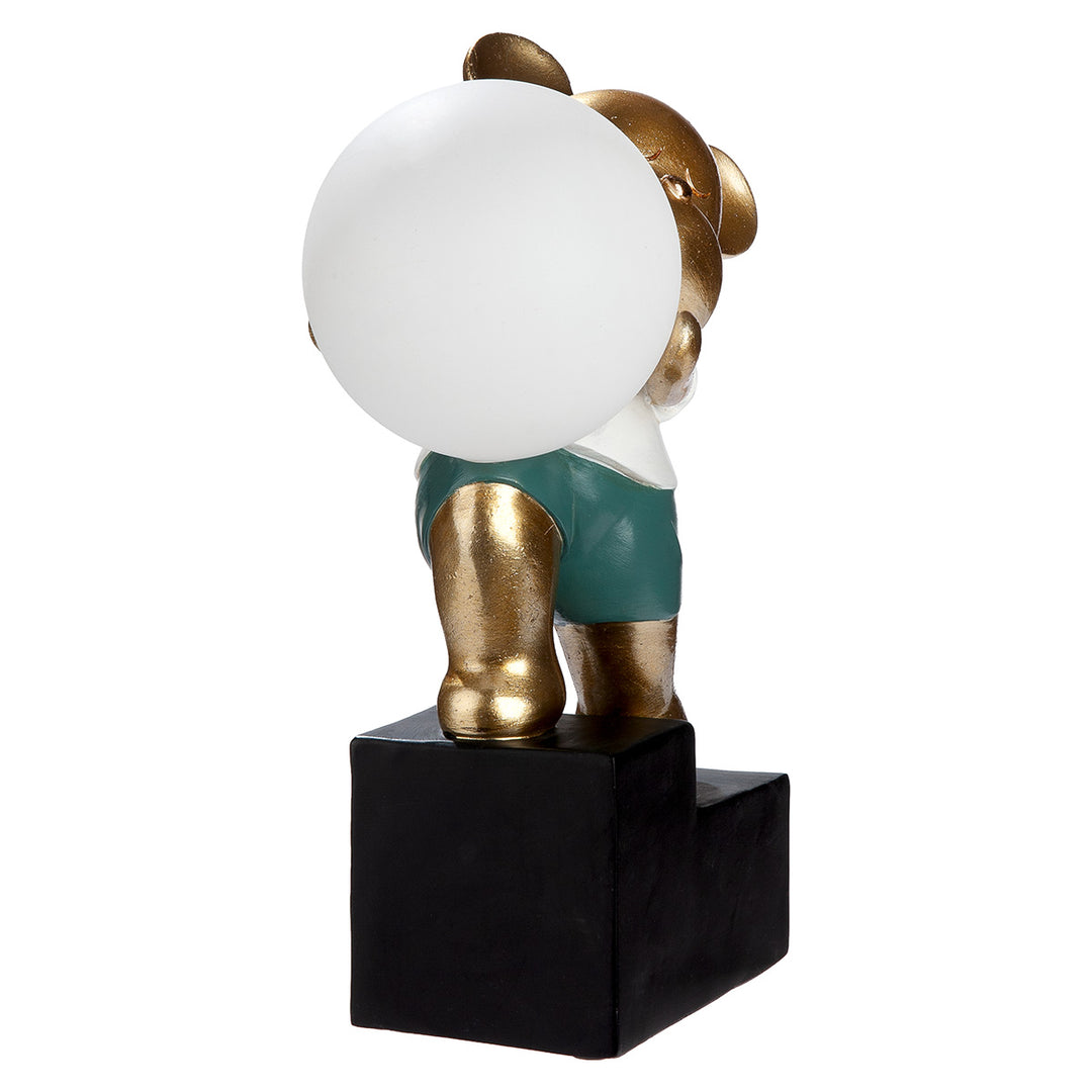 Tischleuchte (LED) Bär „Howard“ – dekorative Design Lampe in Gold mit Kugellicht