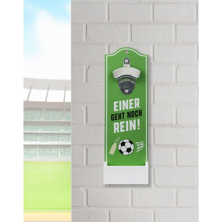 Flaschenöffner Fußball – Wand Flaschenöffner mit Auffangbehälter
