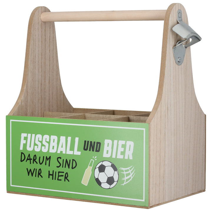 Flaschenträger Fußball – Bierträger für 6 Flaschen mit Flaschenöffner