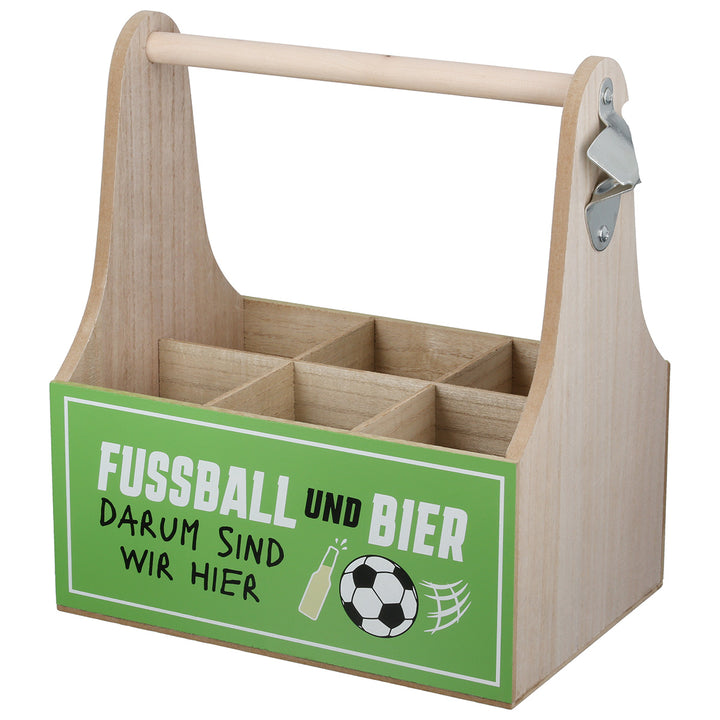 Flaschenträger Fußball – Bierträger für 6 Flaschen mit Flaschenöffner