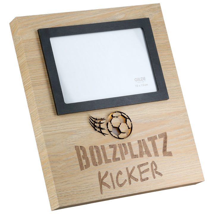 LED Fotorahmen Fußball „Bolzplatz Kicker“ – dekorativer Bilderrahmen mit LED Beleuchtung