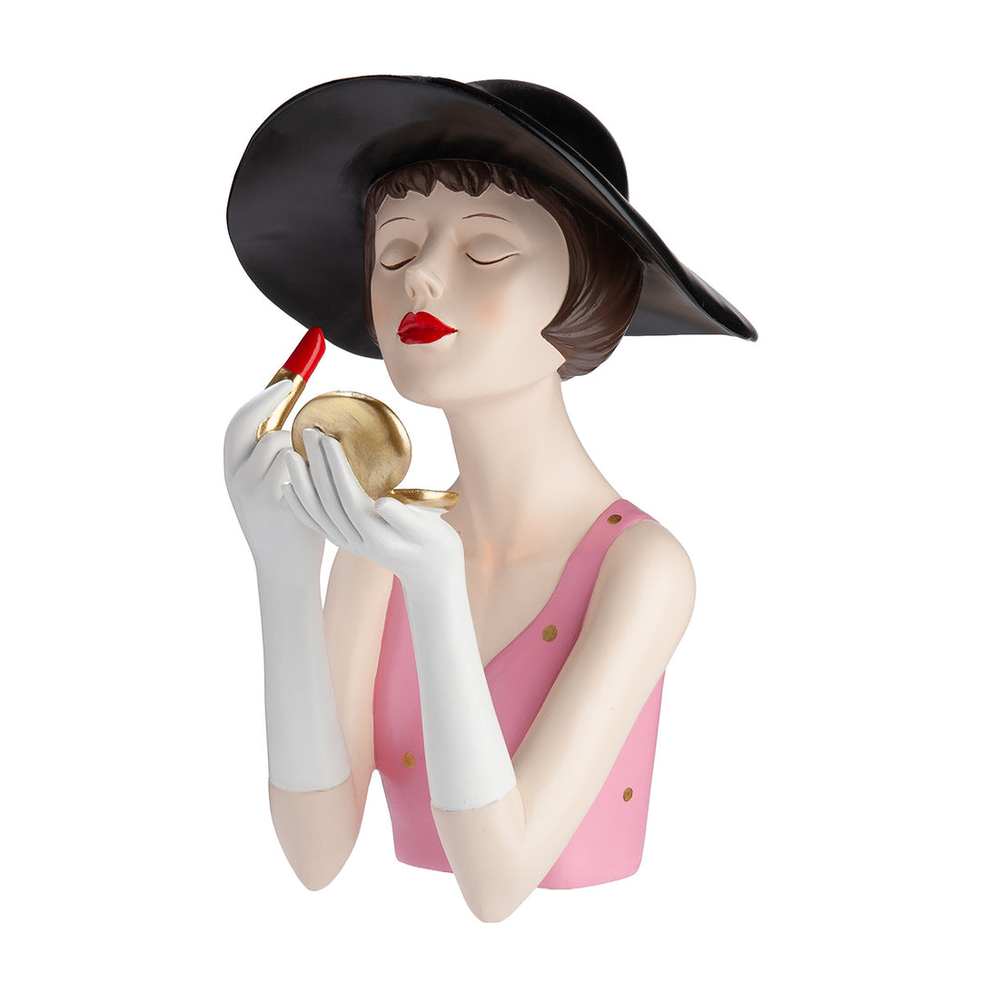 Figur Lady Amélie – elegante Damenfigur mit Lippenstift und Spiegel