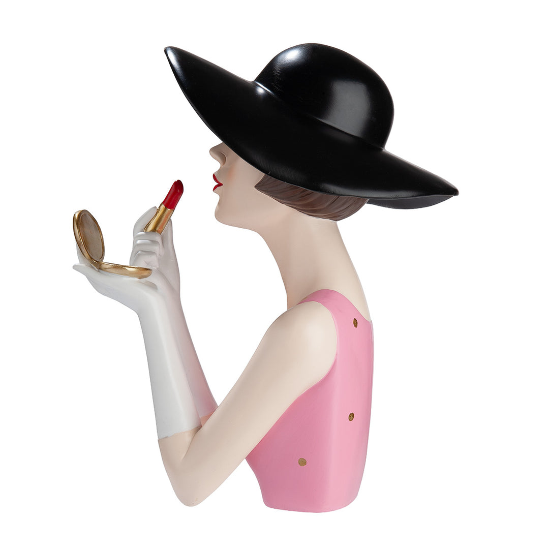 Figur Lady Amélie – elegante Damenfigur mit Lippenstift und Spiegel