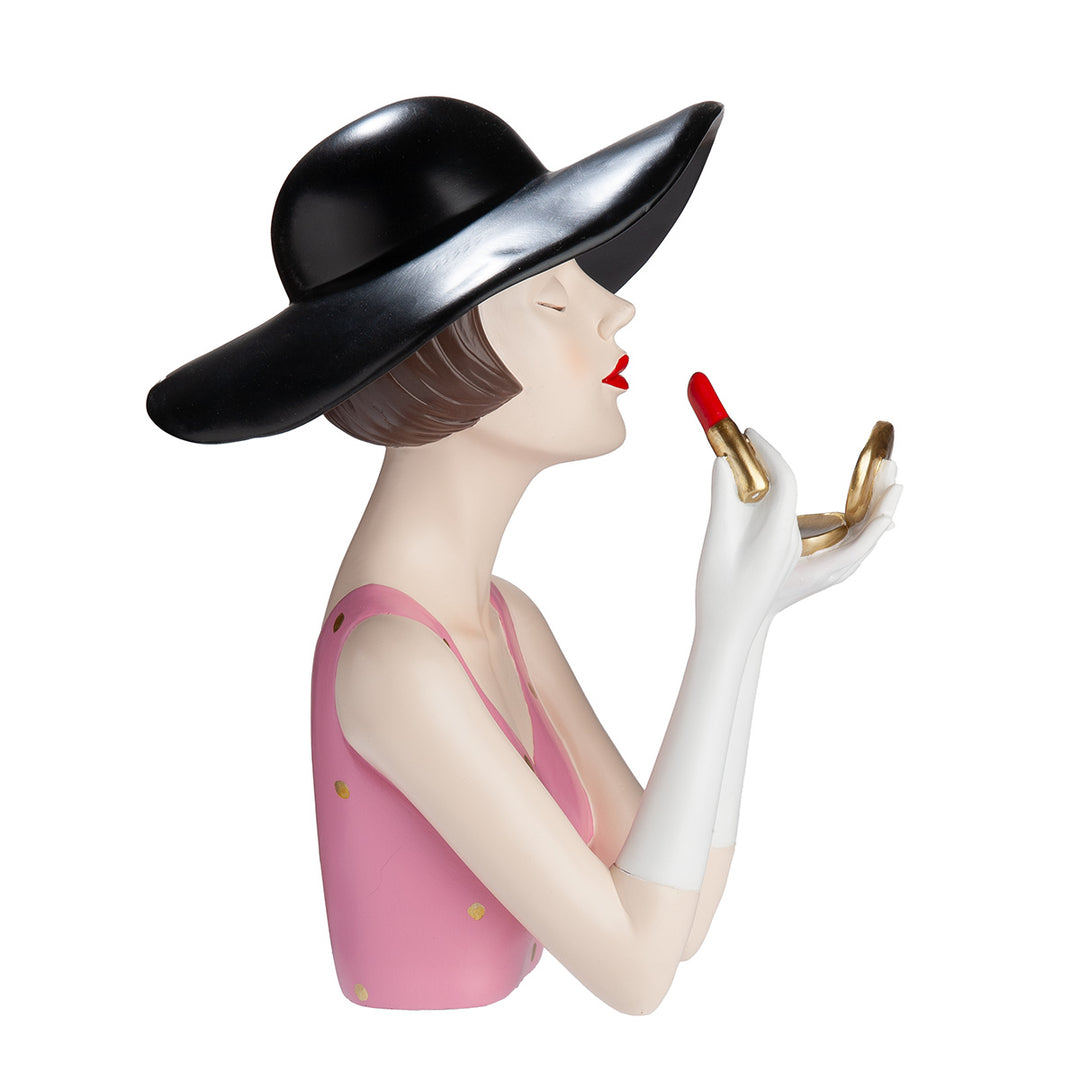 Figur Lady Amélie – elegante Damenfigur mit Lippenstift und Spiegel