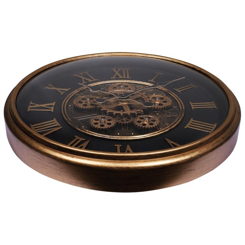Skelett Wanduhr Industrial Vintage – elegante Wanduhr mit Zahnrad Design in Roségold und Schwarz