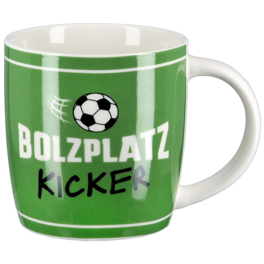 Tasse Fußball – 2er Set Porzellan Becher Bolzplatz Kicker Grün