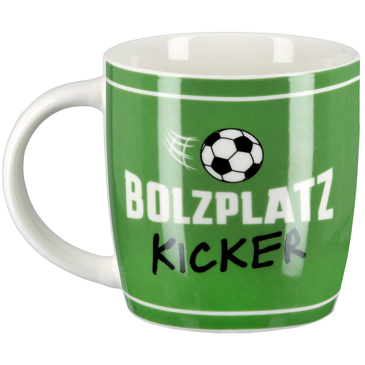 Tasse Fußball – 2er Set Porzellan Becher Bolzplatz Kicker Grün