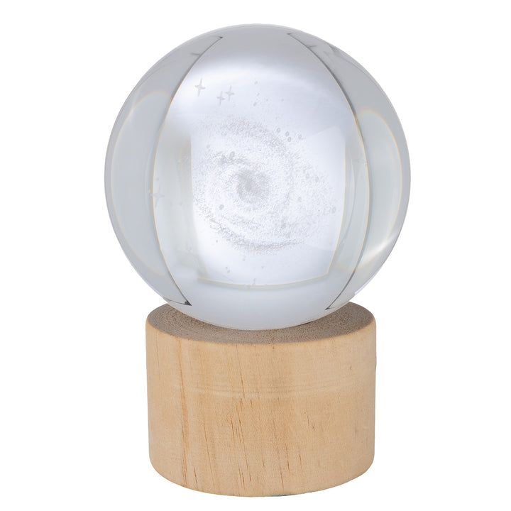 Dekoobjekt LED Kugel Galactica – stilvolle Kristallkugel mit LED Leuchtsockel im 2er Set
