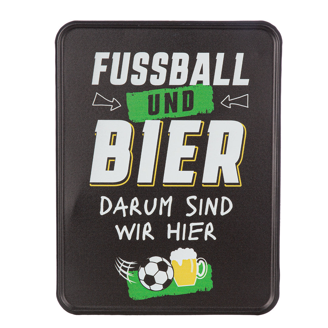 Metallschild Fußball – 2er Set Fußball Deko Schild für Partykeller und Bar