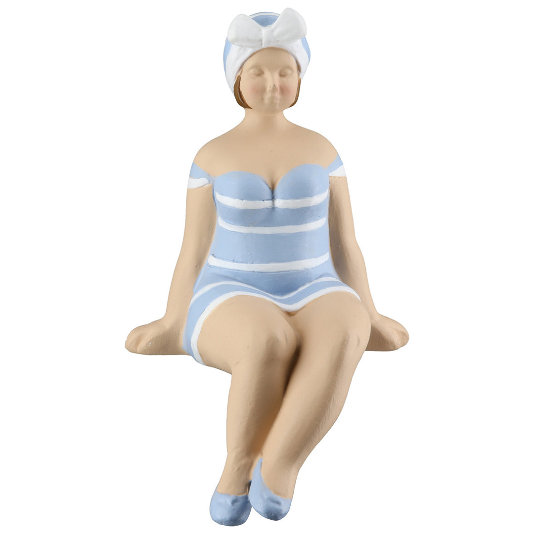 Kantensitzerfigur Badenixe Becky – maritime Dekofigur im 2er Set
