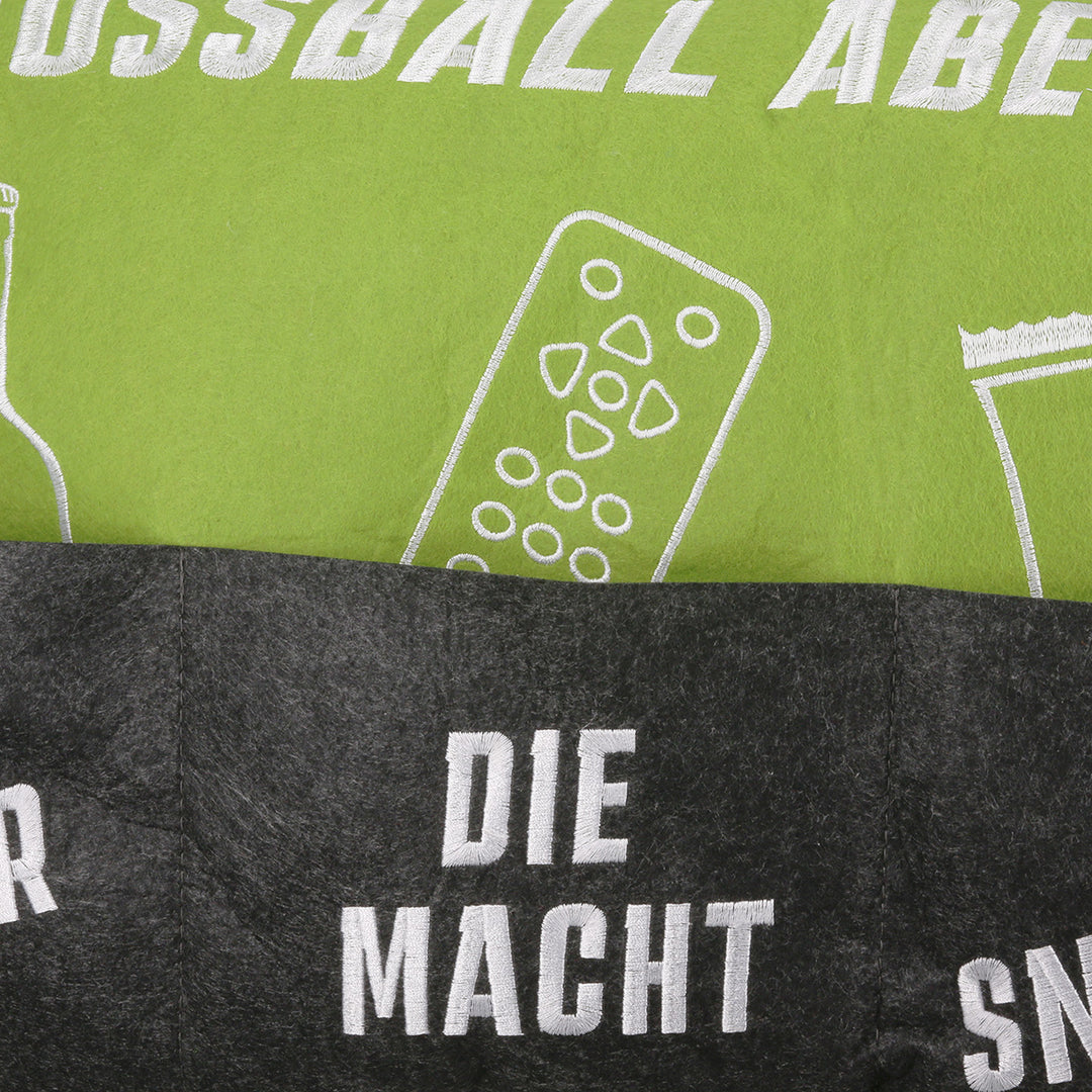 Kissen Fußball Abend – Dekokissen mit Snack Taschen für Fußballabende